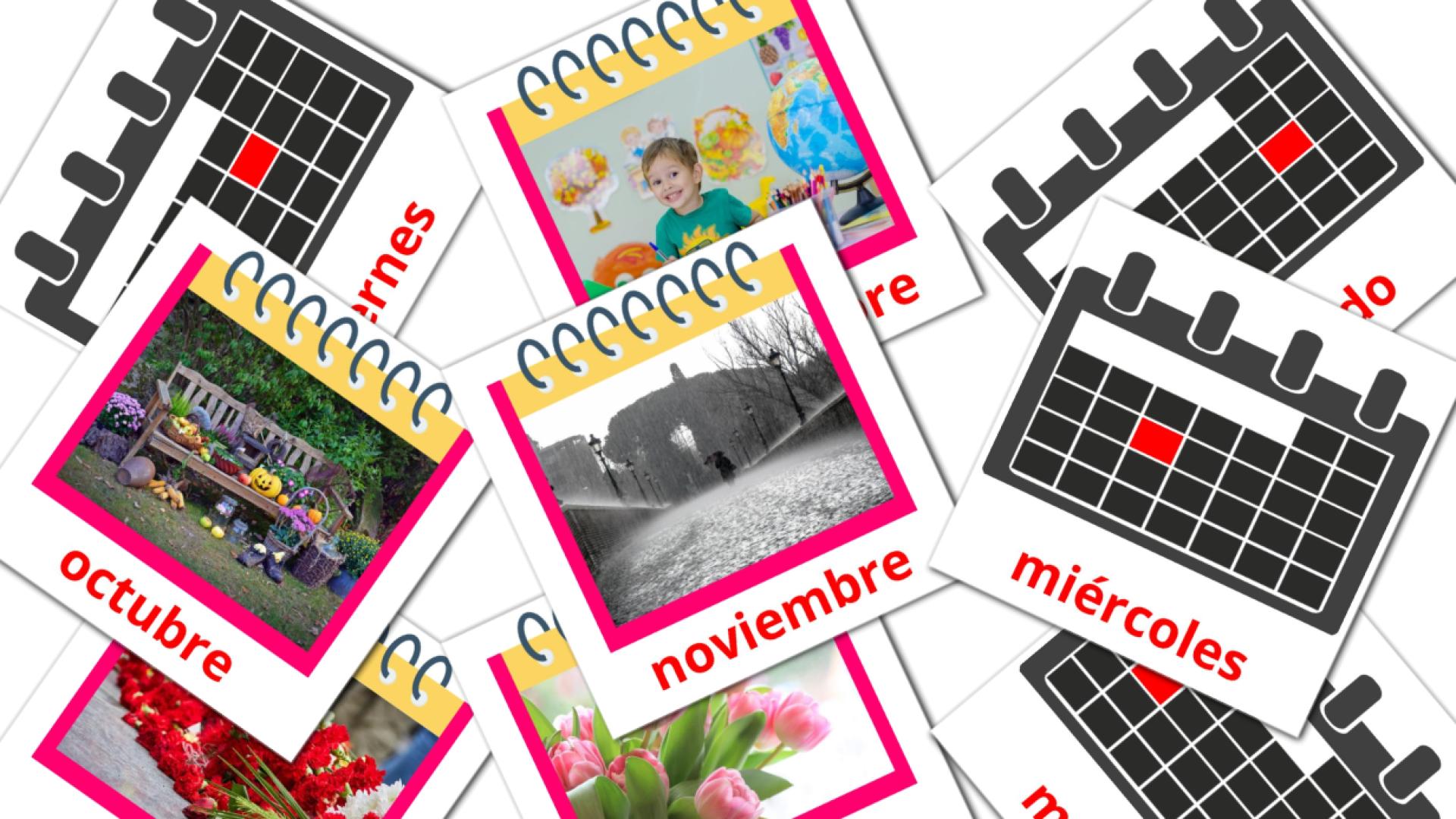 Calendario Vocabulário em espanhol Flashcards