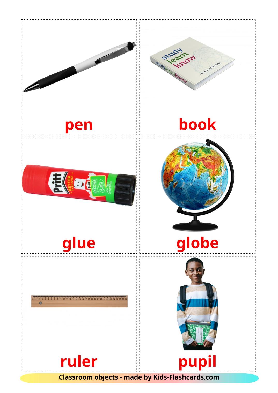 Classroom objects - 36 Free Printable english Flashcards 