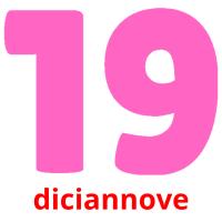 diciannove flashcards illustrate