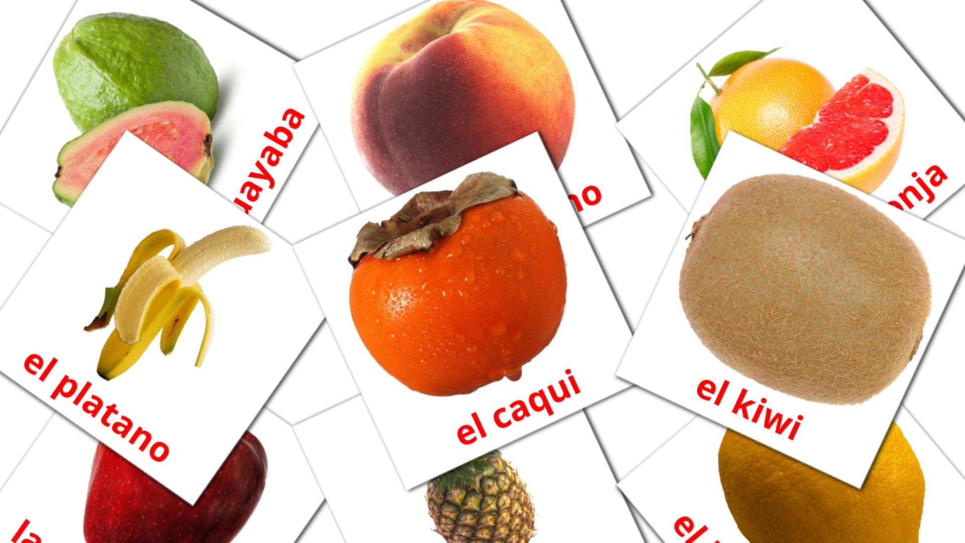20 Flashcards de Frutas