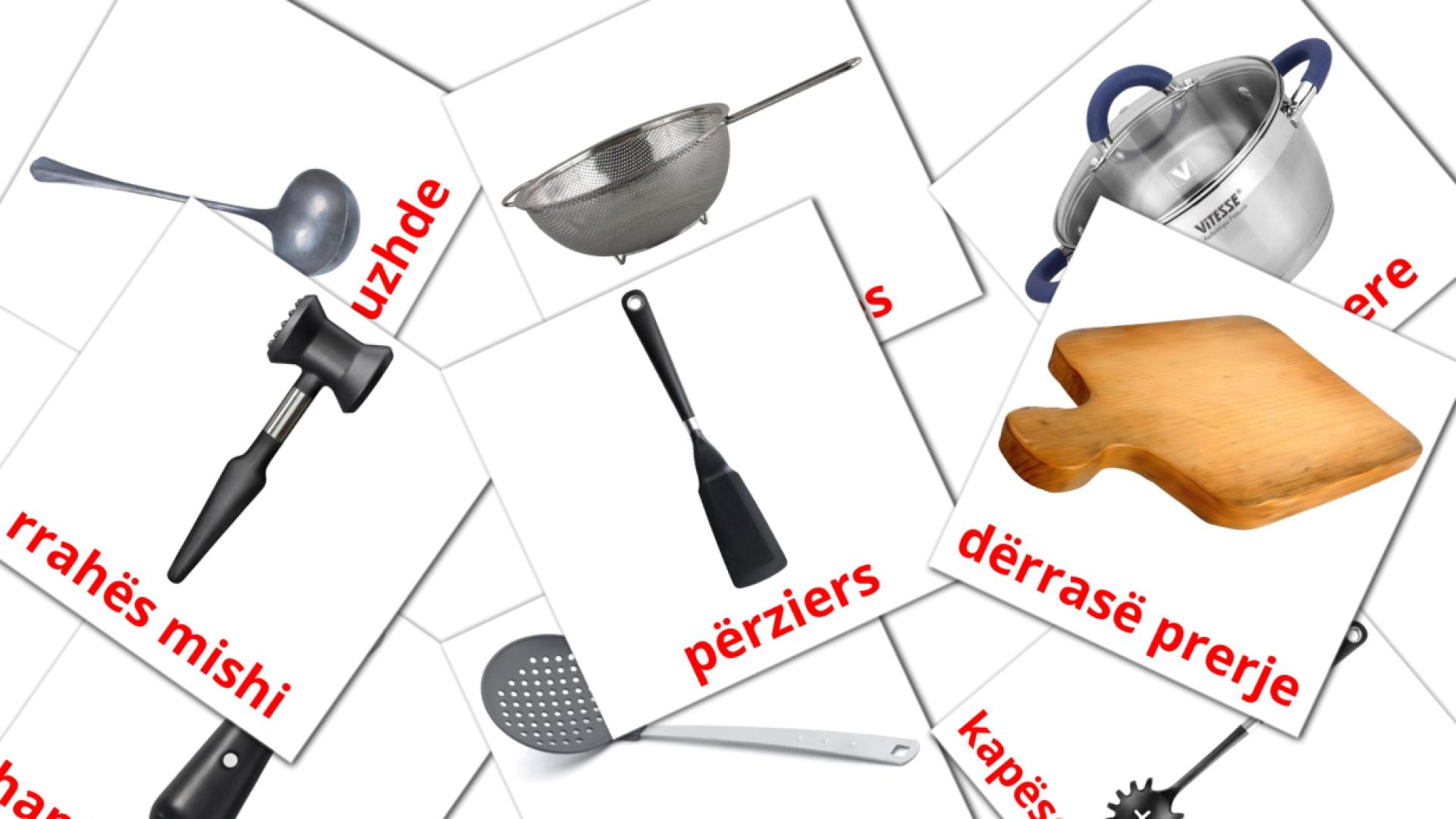 Utensili da cucina - Schede di vocabolario albanese