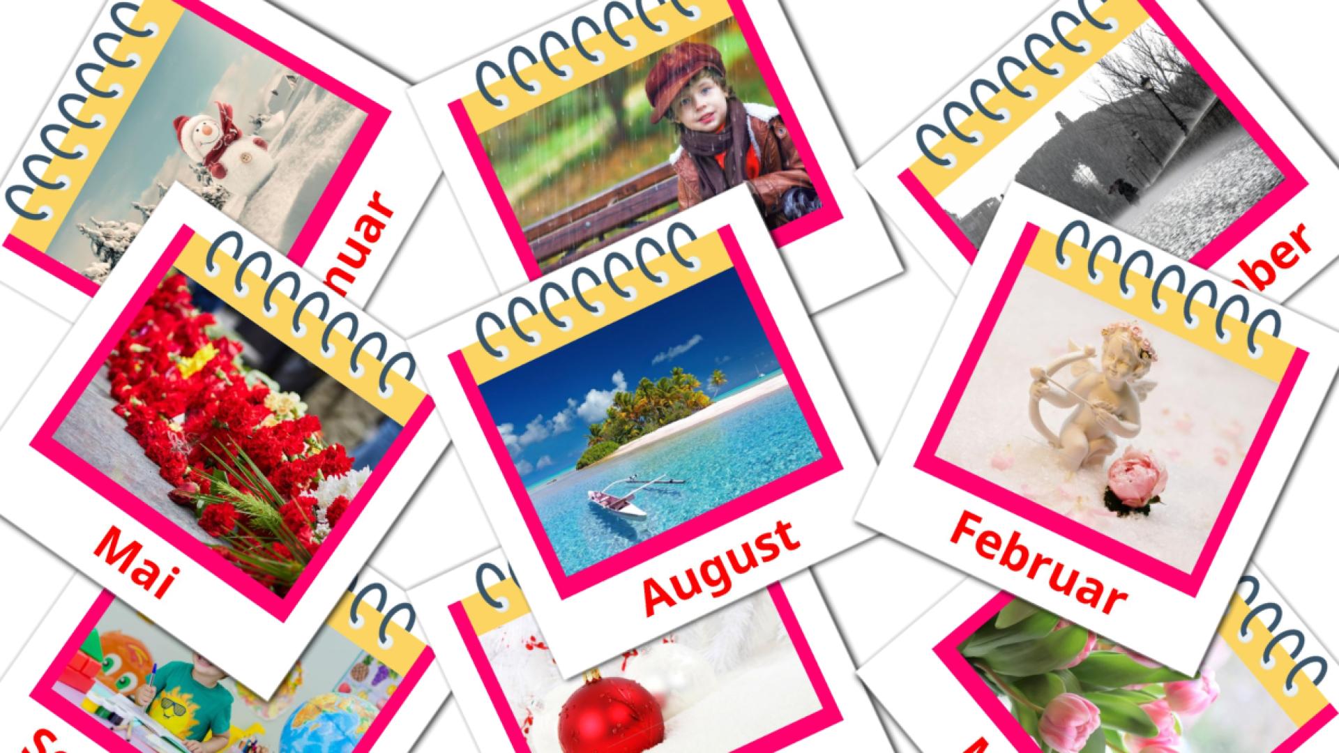 12 Flashcards de Monate des Jahres