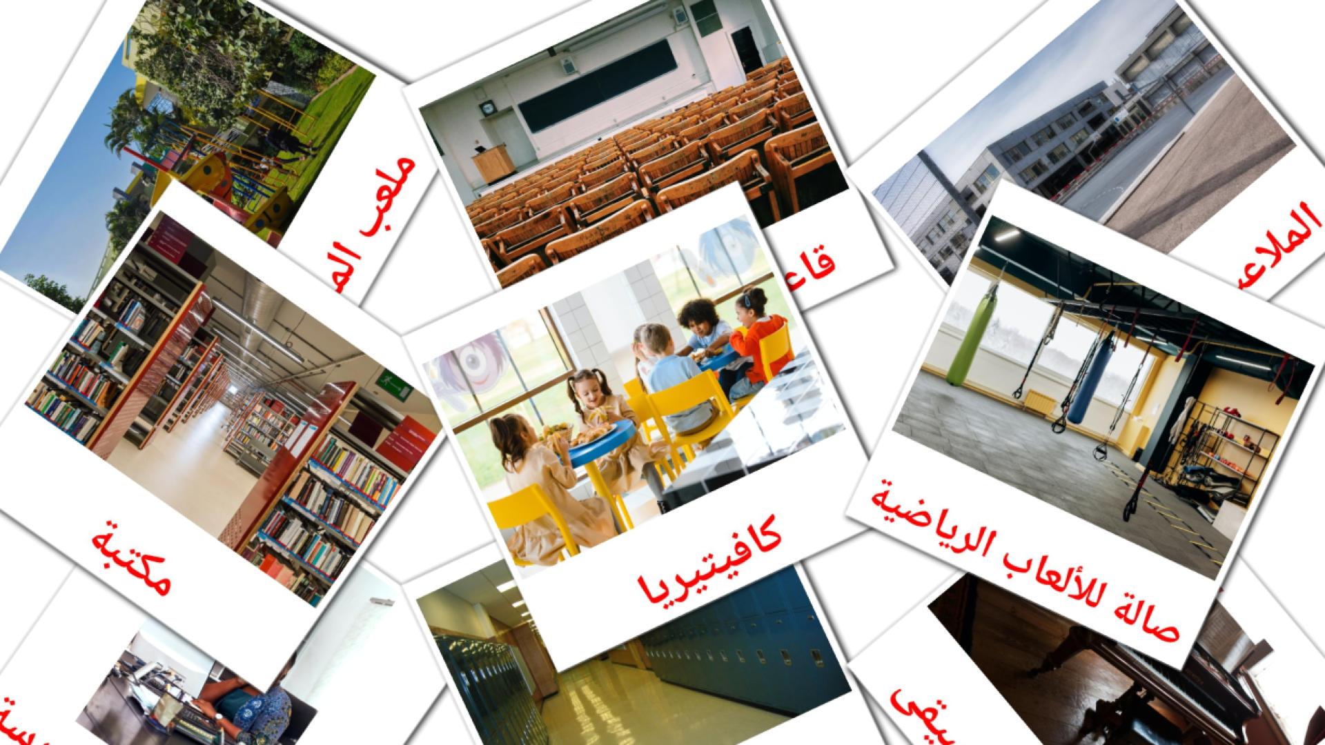 Schulgebäude - Arabisch Vokabelkarten
