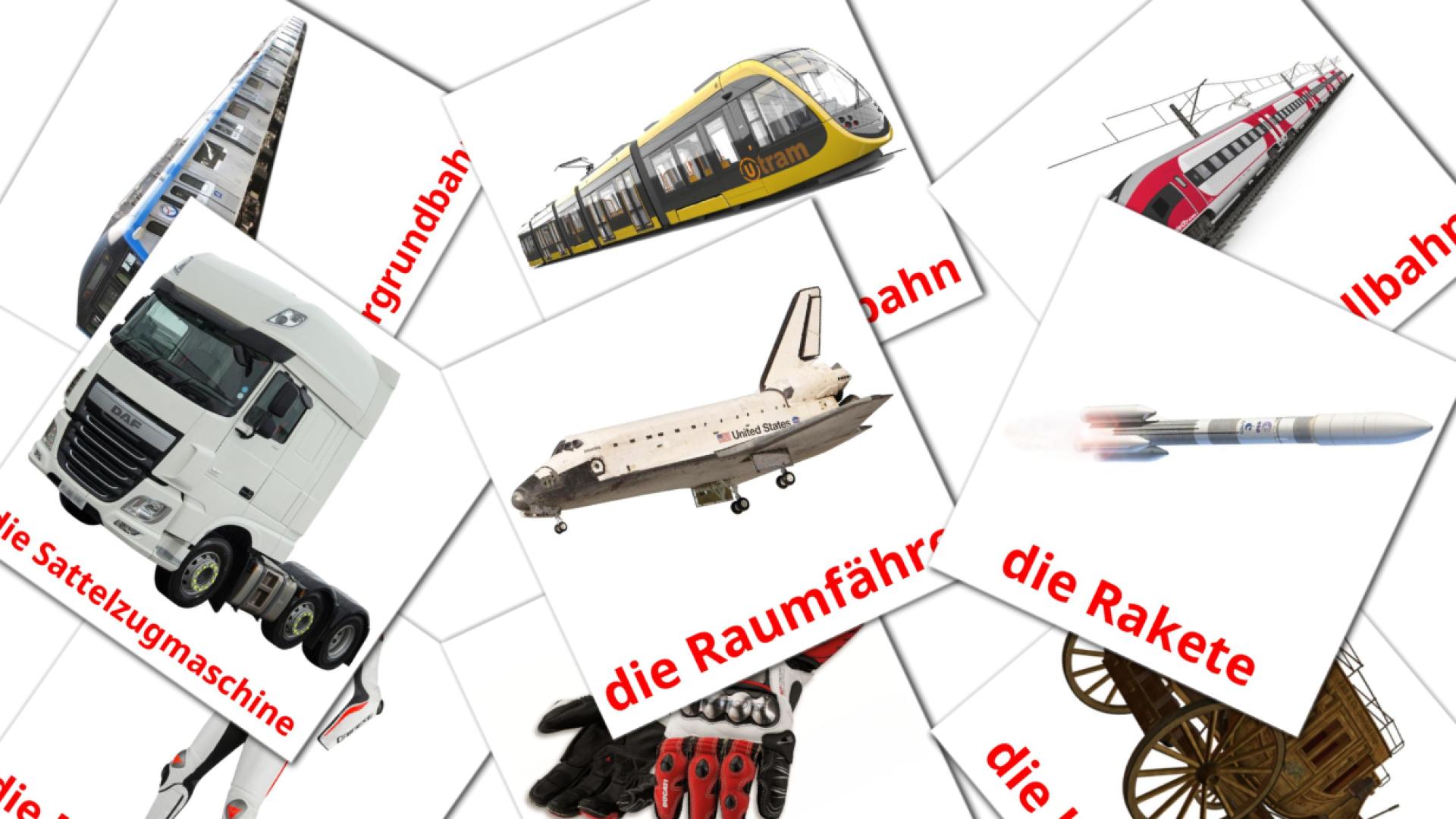 Transportmittel Vocabulário em alemão Flashcards