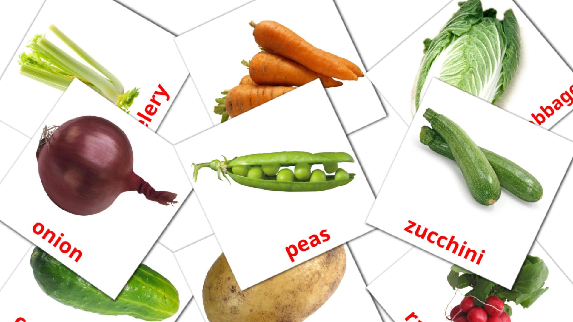 Овощи - английский словарь картинок